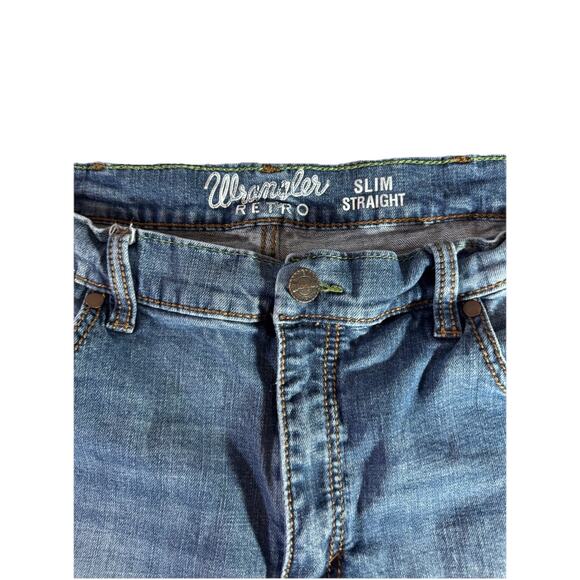Wrangler Retro Relaxed Boot Mens 38X32(37X31)Jeans Western Workwear Blue WLT88CM - Picture 4 of 10